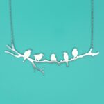 Collier Oiseaux en Argent rhodié