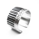 Bague homme code barre