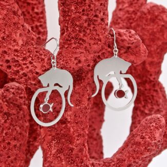 Boucles d'oreilles Chats/poisson rouge