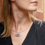 Collier Ginkgo argent et péridot