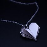 Collier coeur argent rhodié