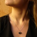 Collier coeur argent rhodié