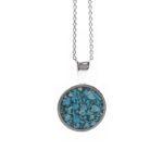 collier argent et turquoise