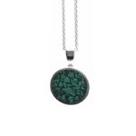 collier argent et malachite