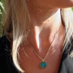 collier argent et turquoise