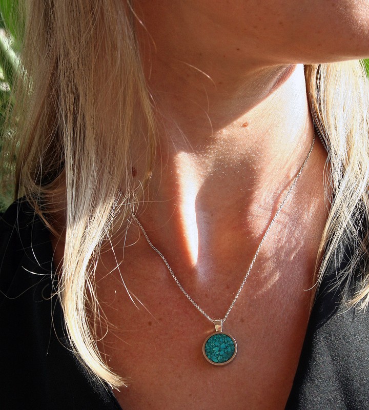 collier argent et turquoise collier argent et turquoise