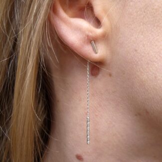 boucles d'oreilles fines argent rhodié