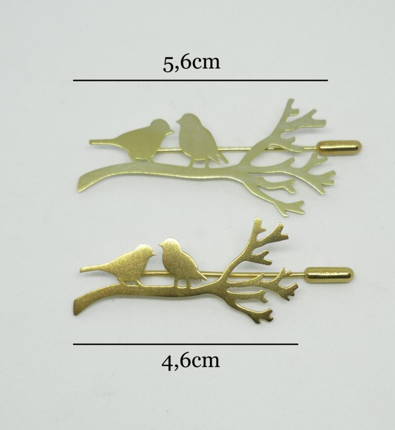 Broche Fibule Oiseaux grand modèle dorée