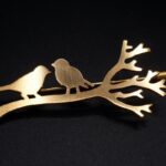 Broche Fibule Oiseaux grand modèle dorée