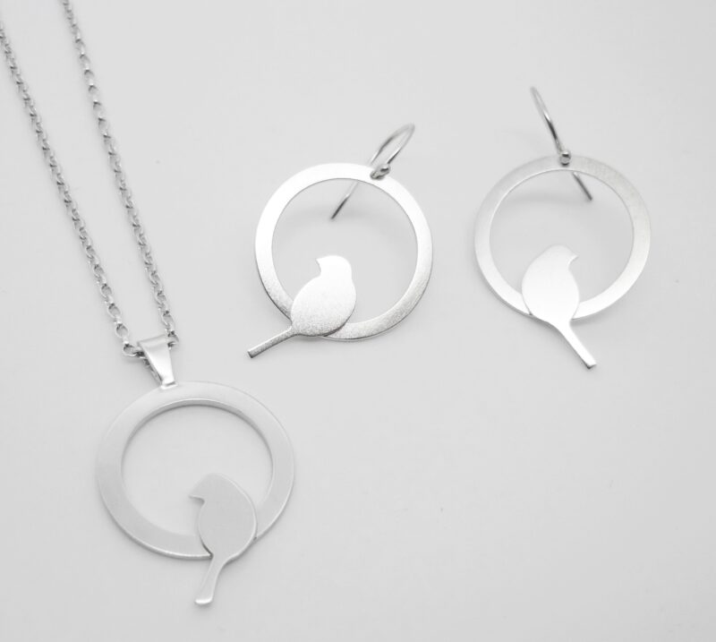 Collier Oiseau perché argent