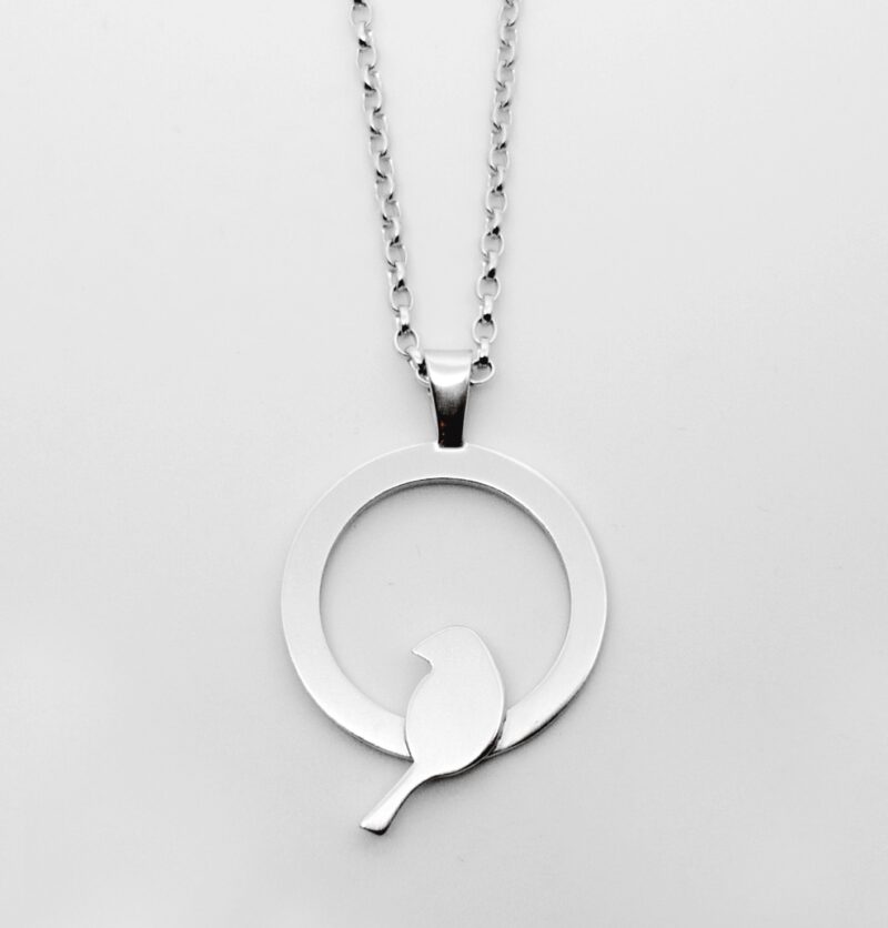 Collier Oiseau perché argent